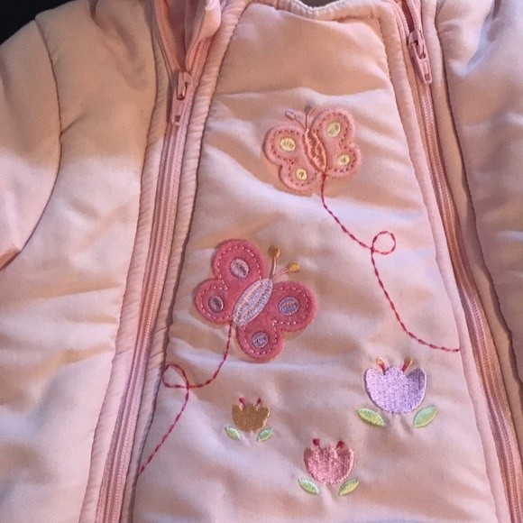 Pink Hooded Snowsuit 0/3mo - Picture 5 of 8